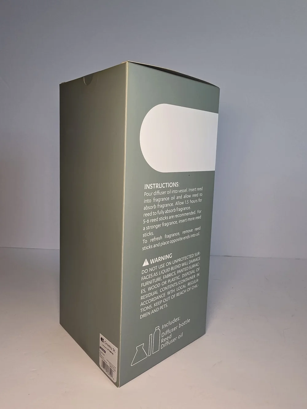 NWT Crosby St. Coastal Driftwood Reed Diffuser - Sage Green Self Care Wellness